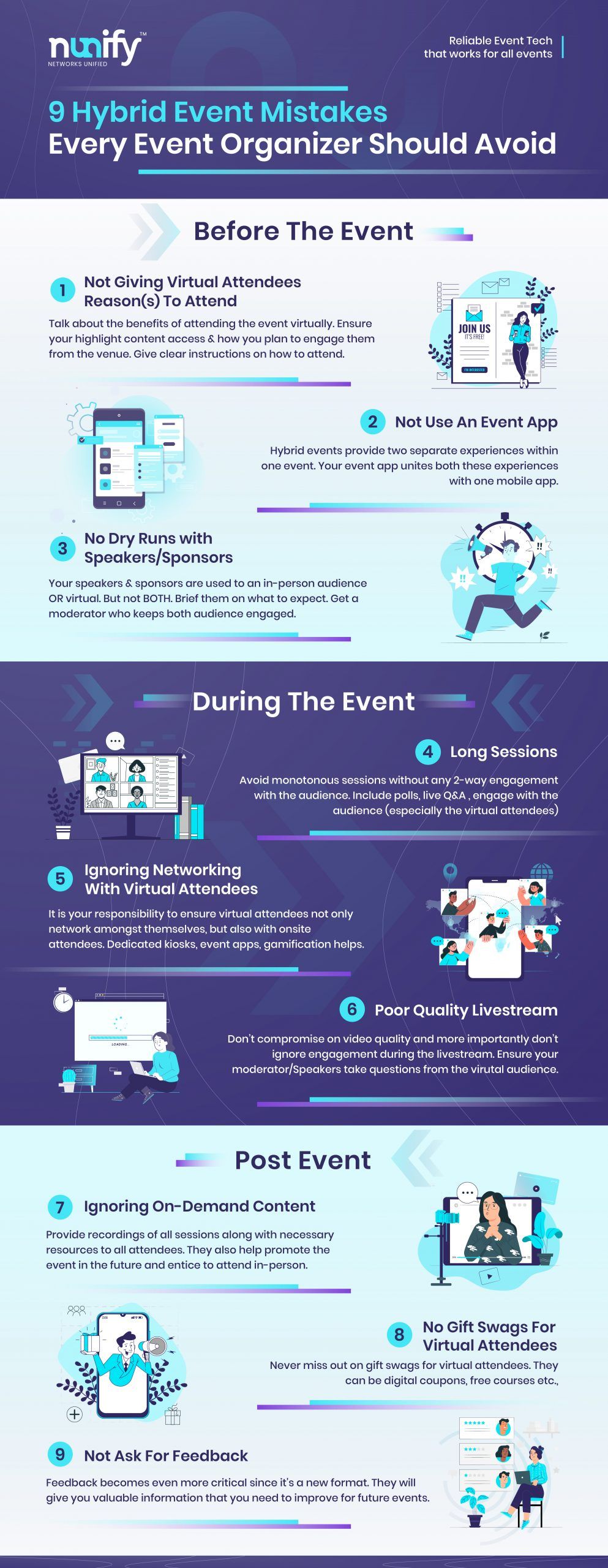 9 Hybrid Event Mistakes - Infographic